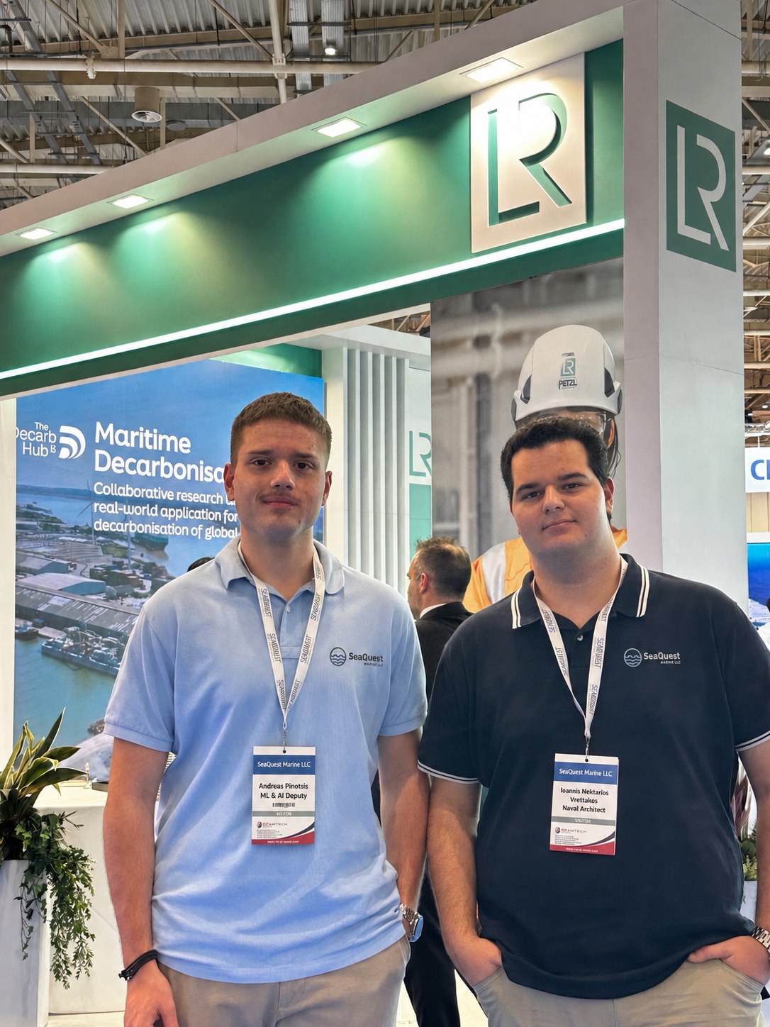 SeaQuest representatives at the Lloyd's Register booth, Maritime Decarbonisation Hub